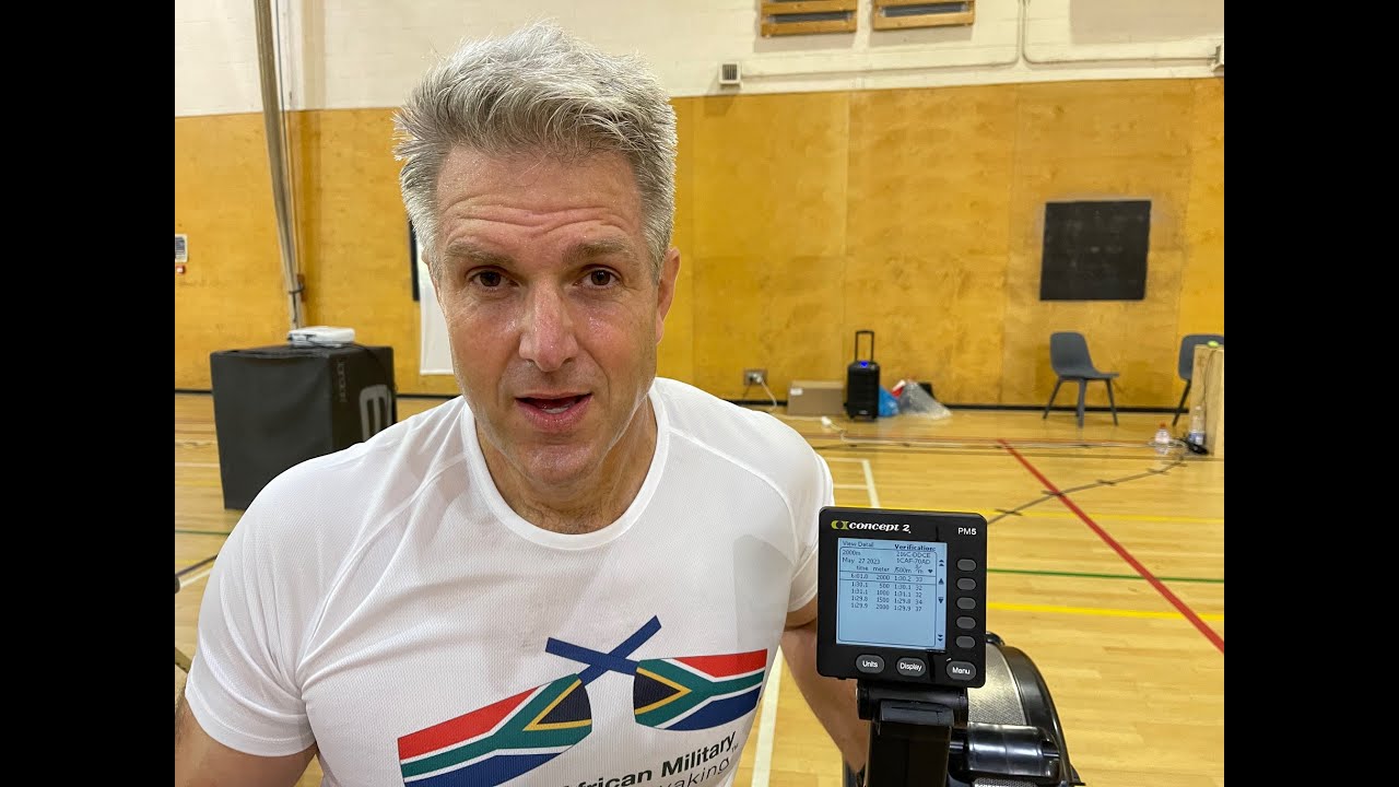 2000m Race Concept 2 indoor rowing 50y/o World Record 6min 1sec