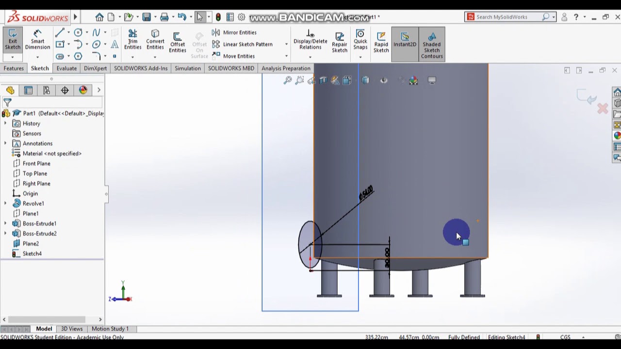 Solidworks Tutorial-Lesson 8: How to create chemical vessel or tank?