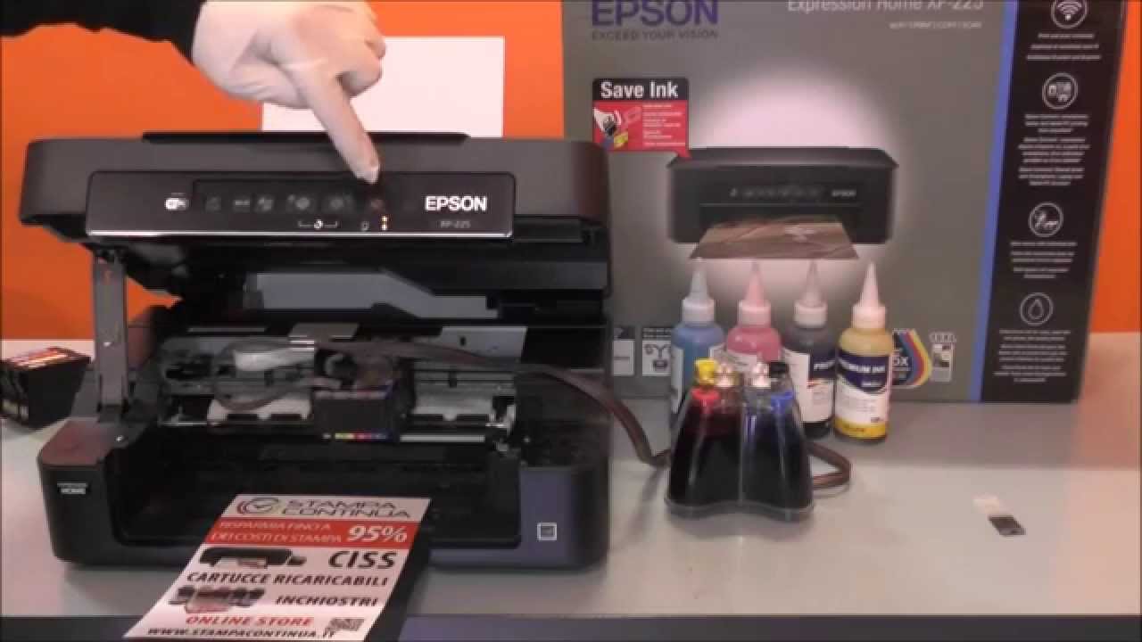 Installazione Ciss per Epson Expression Home XP 225 con cartucce 18
