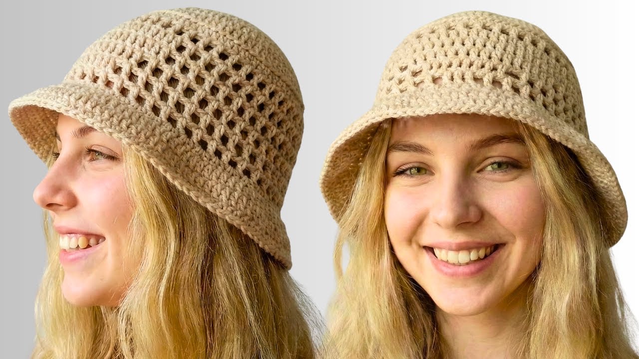 Chap&eacute;u / Bucket hat de croch&ecirc;   Prada / Super lindo e f&aacute;cil