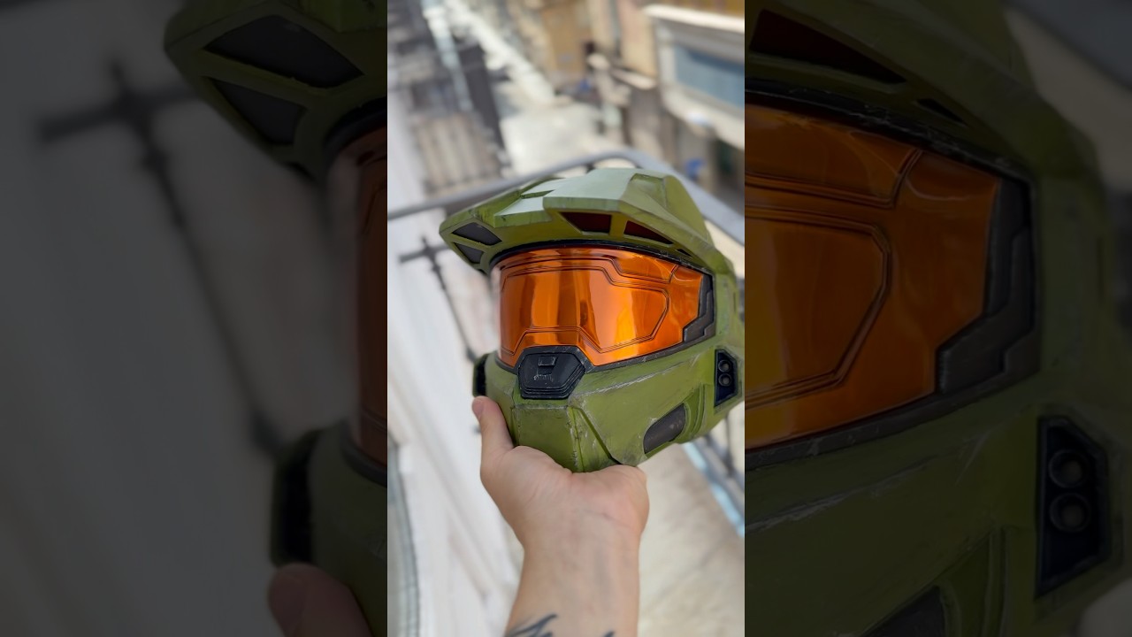 Fully 3D printed #Halo Infinite Master Chief Helmet #cosplay #3dprinting #do3d #masterchef