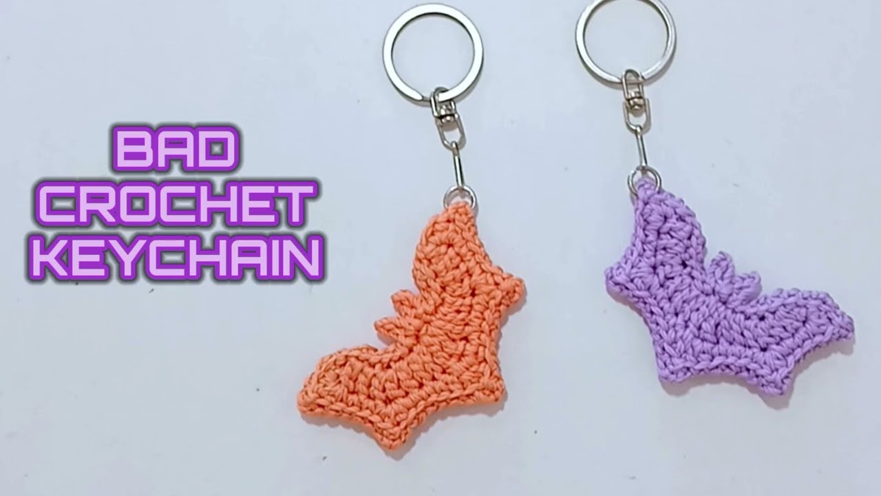 BAT CROCHET KEYCHAIN, GANTUNGAN KUNCI KELELAWAR RAJUT,TUTORIAL
