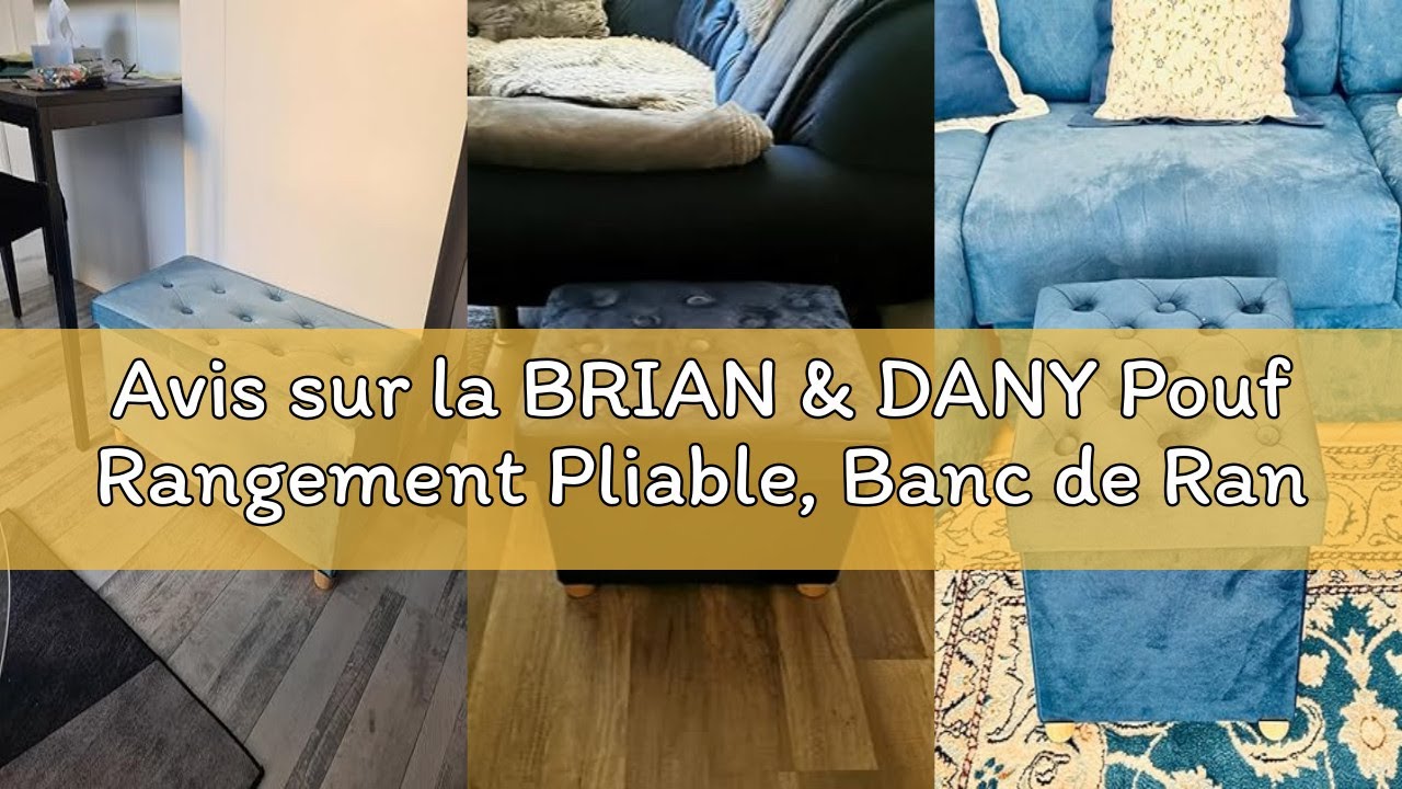 Avis sur la BRIAN & DANY Pouf Rangement Pliable, Banc de Rangement avec Couvercle, Tabouret Coffre e