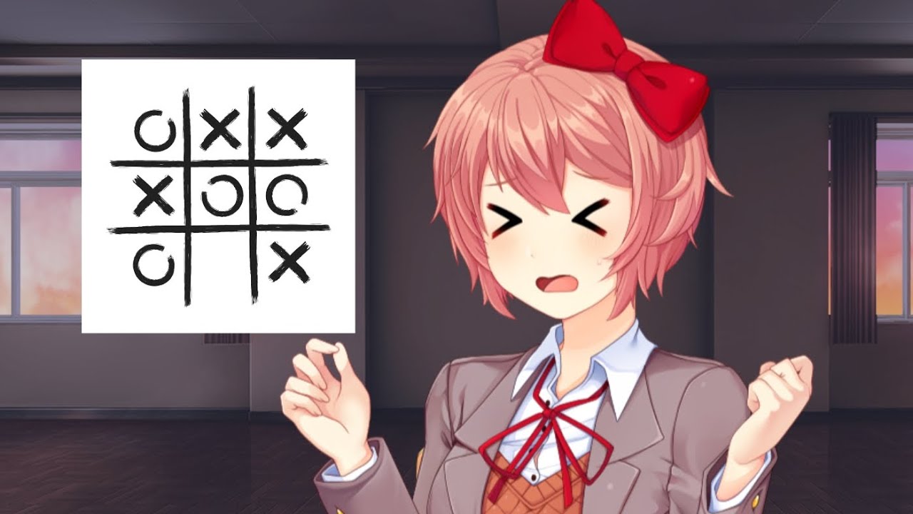 Me and sayori playing tic tac toe part 2 😀