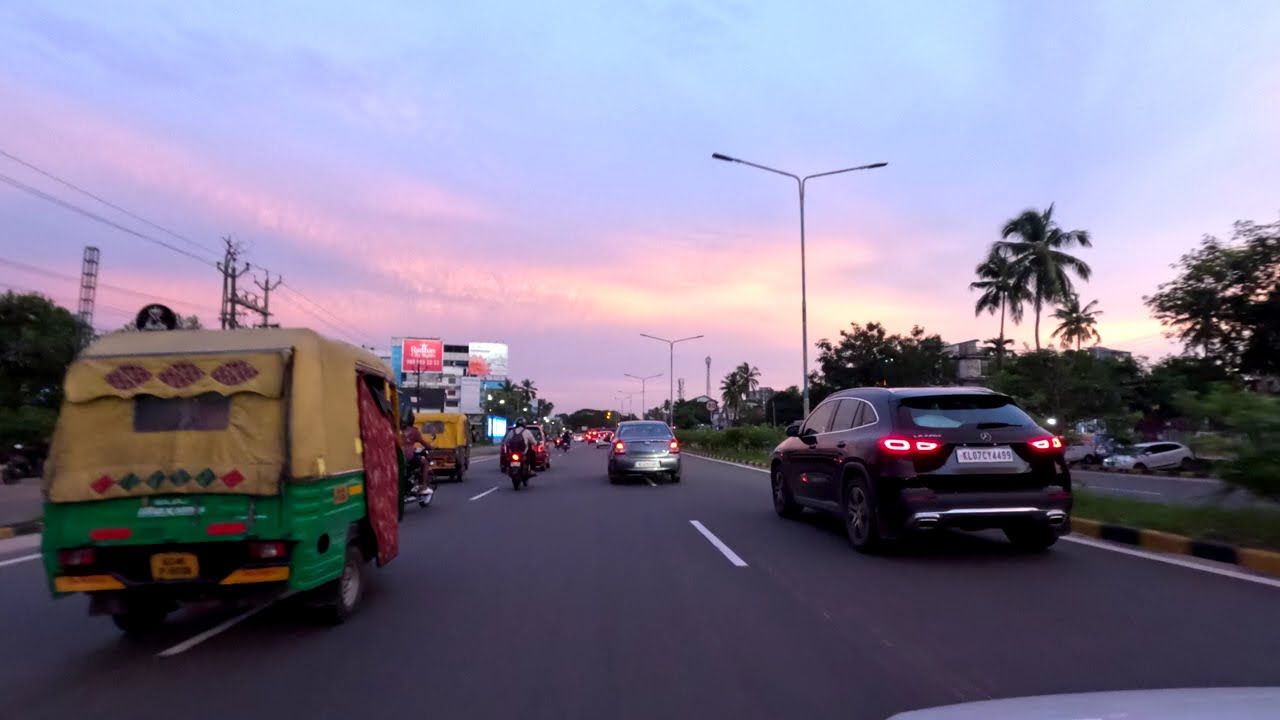 National Highway 66, Kochi, Kerala, India 🔥 Scenic Evening Drive Ernakulam 🔥  4K - UHD - 60 FPS