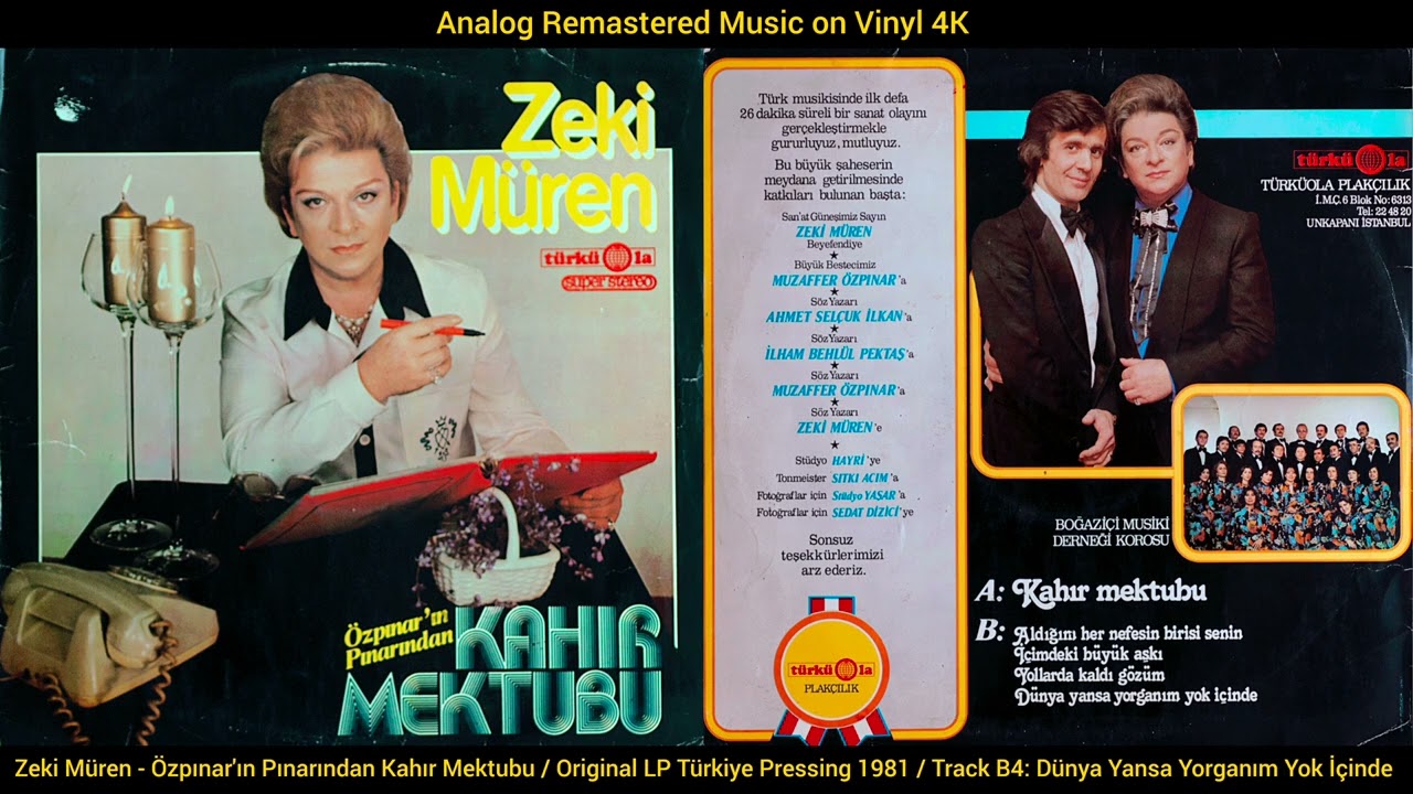 Zeki Müren - Dünya Yansa Yorganım Yok İçinde (Original LP Song Analog Remastered 1980) 4K