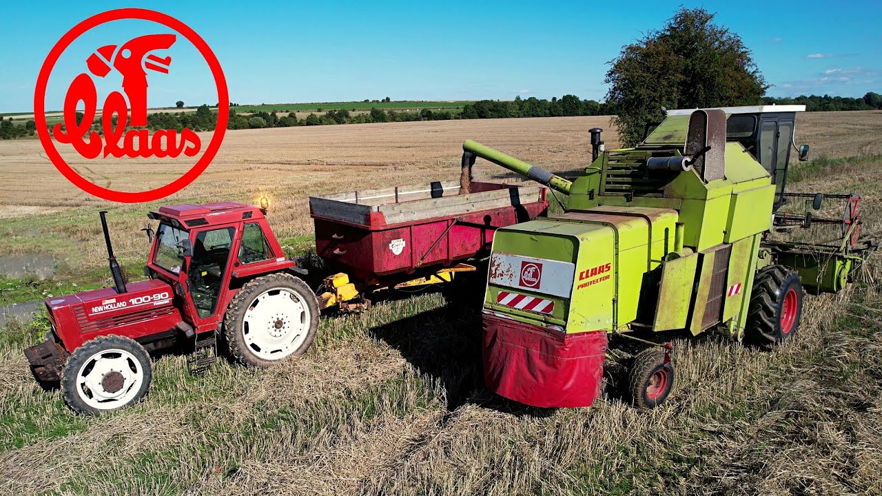 DUO CLAAS PROTECTOR 1968 et CLAAS MEGA 208 Moisson 2023 / FIAT 100-90 benne Knapik
