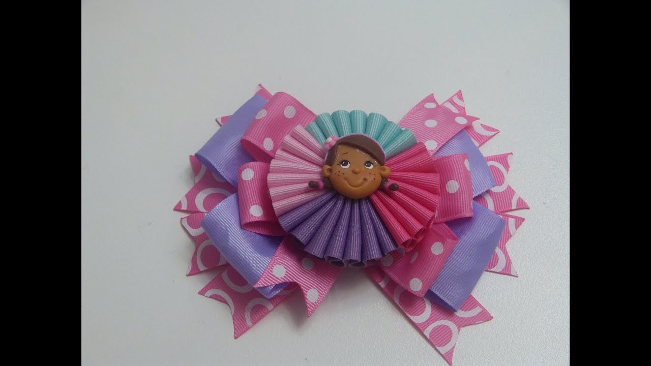 Como Hacer Lazo acordeón▶️🎀 Flores Multicolores, How To Make A Hair Bow, Moños fáciles