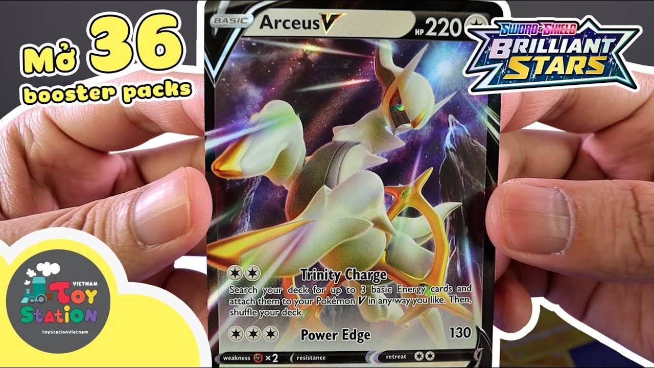 Điềm báo Arceus khi mở 36 booster packs Brilliant Stars Pokemon TCG ToyStation 670