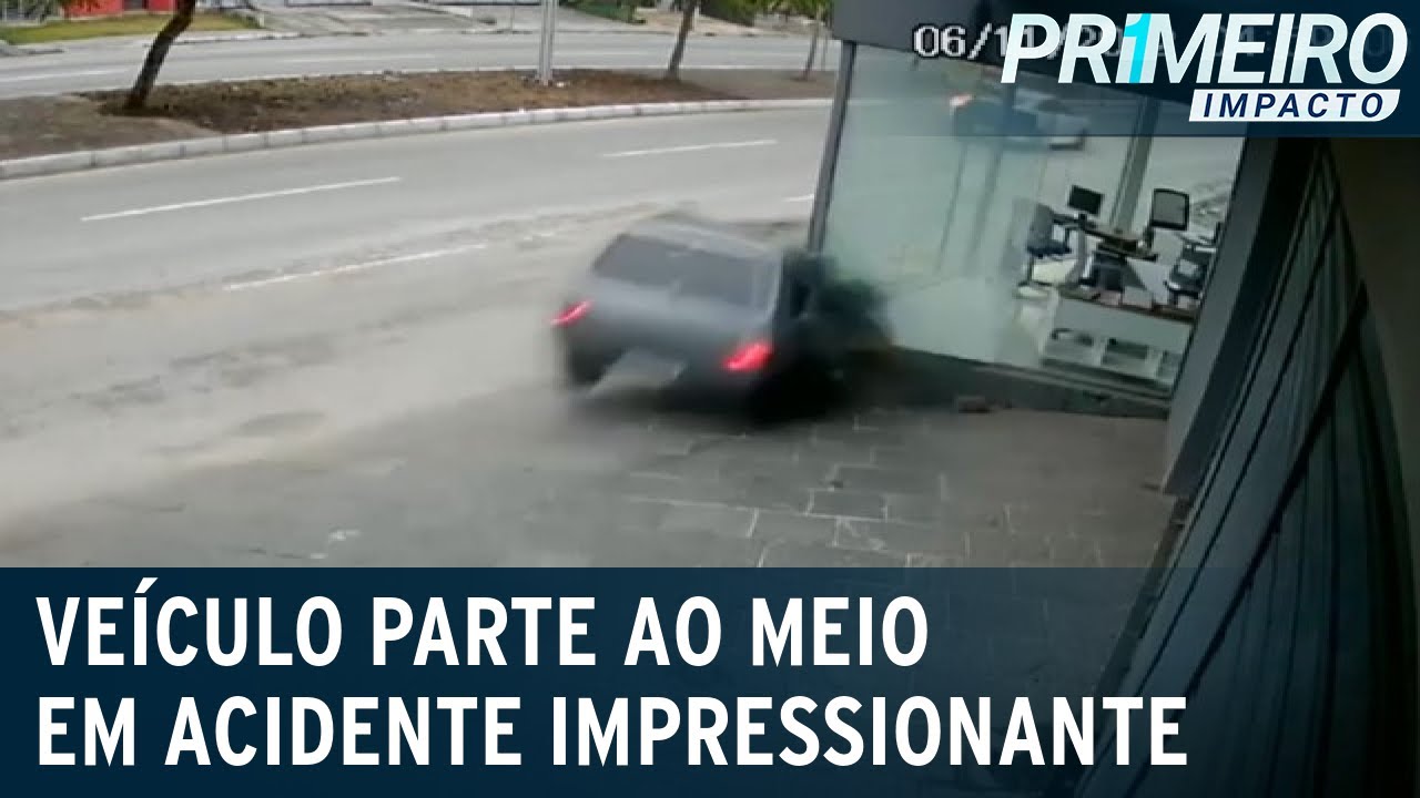 Veículo parte ao meio após bater em loja em Pernambuco | Primeiro Impacto (07/11/22)