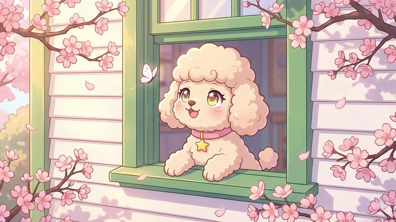 Cozy Kawaii Window Loop 🌸 Calm Music & Soft Animation | Relax, Study, Sleep