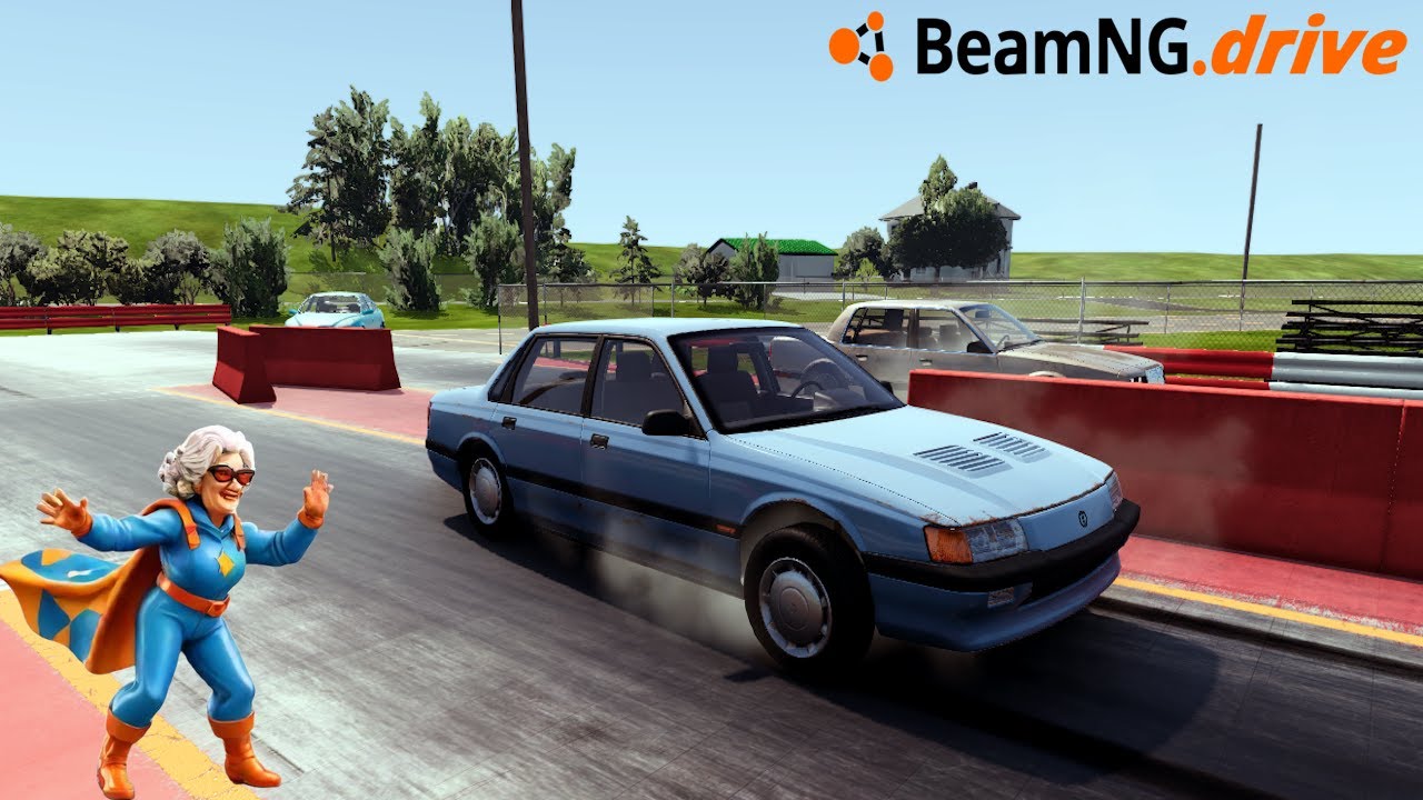 I PUT GAINT TURBO ON GRANDMAS CAR AND WENT DRAG RACING BUT I CHEATED.... - BeamNG.drive MP