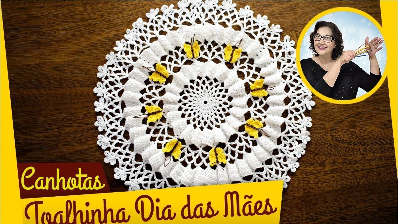 TOALHINHA DE CROCHÊ DIA DAS MÃES PARA CANHOTOS