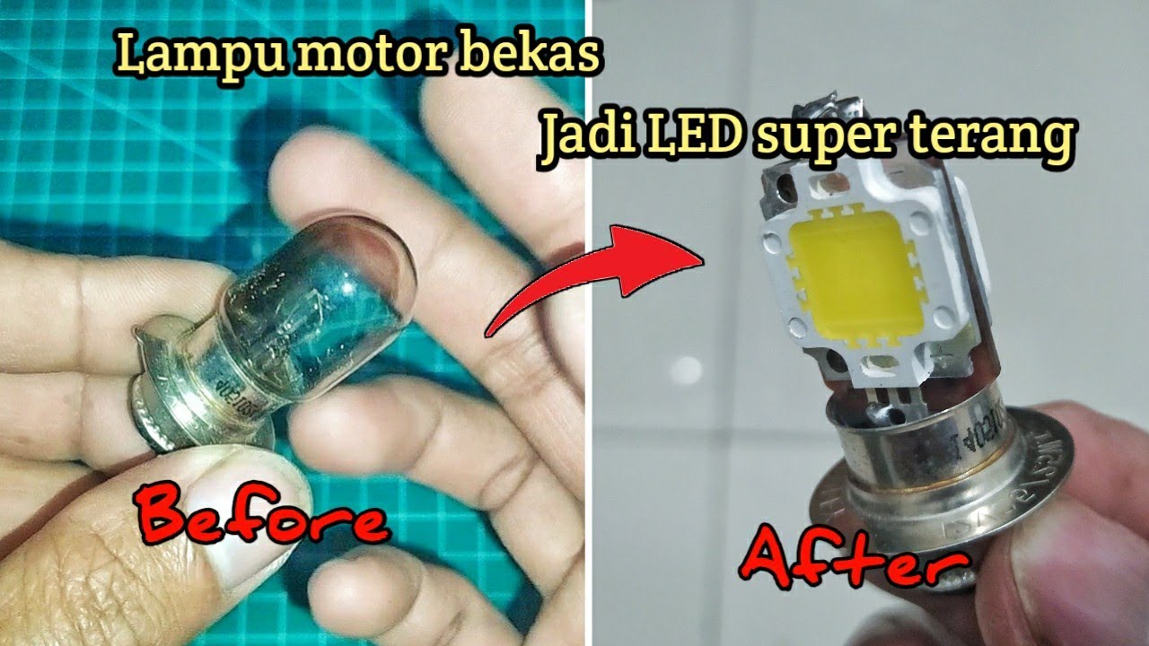 cara merubah lampu motor dengan LED super terang
