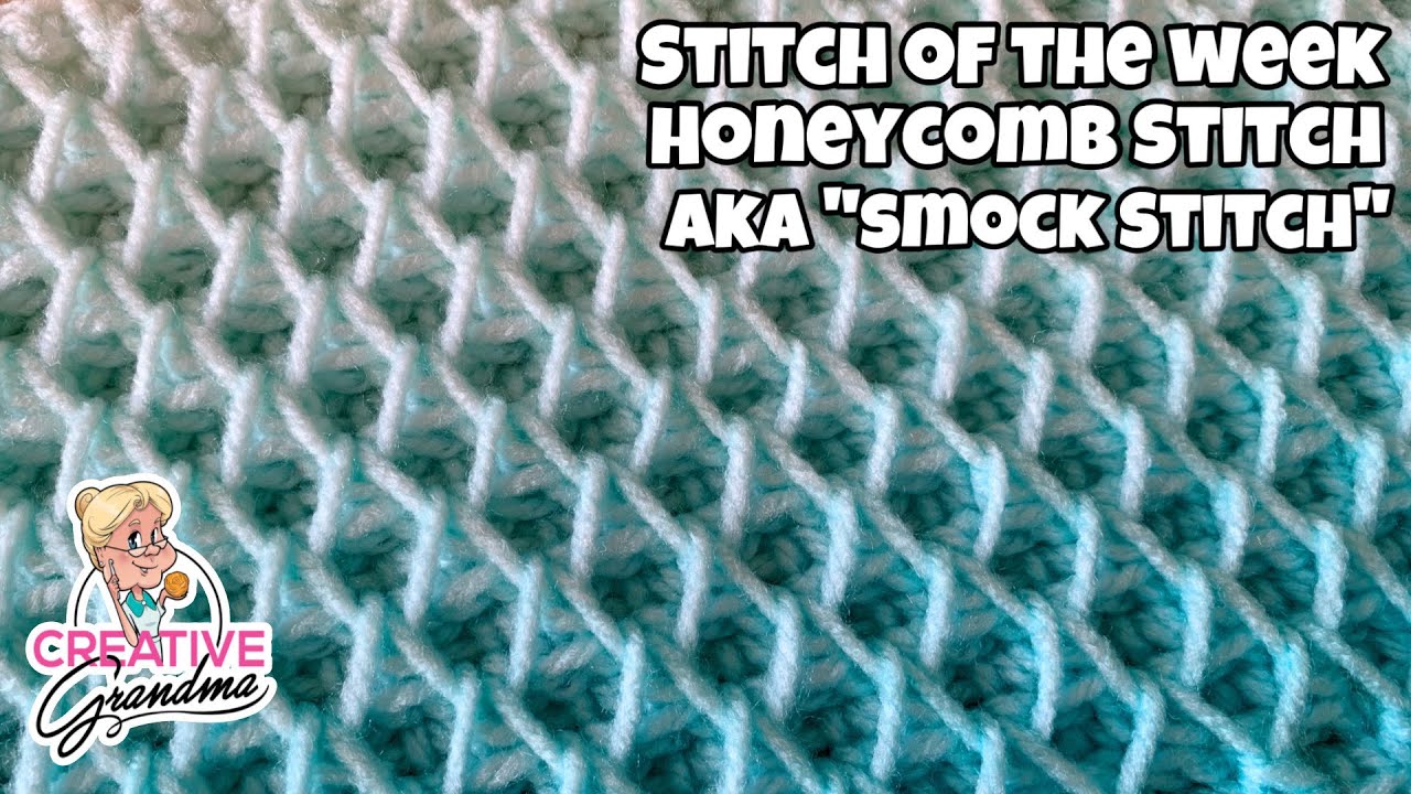 Beautiful Crochet Stitch - Honeycomb Stitch AKA Smock Stitch Tutorial  -  Stitch of the Week