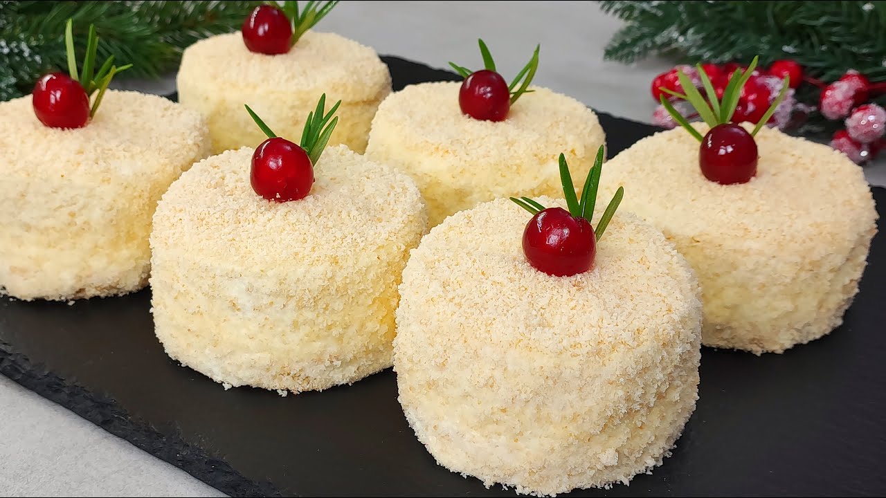 🎄🎂Новейший десерт к Рождеству! Десерт за 15 минут. Вкусный рецепт для всей семьи.