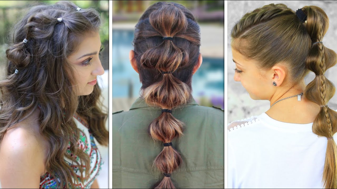 3 Cute BUBBLE BRAiD Hairstyles for Spring | Boho Hairstyles