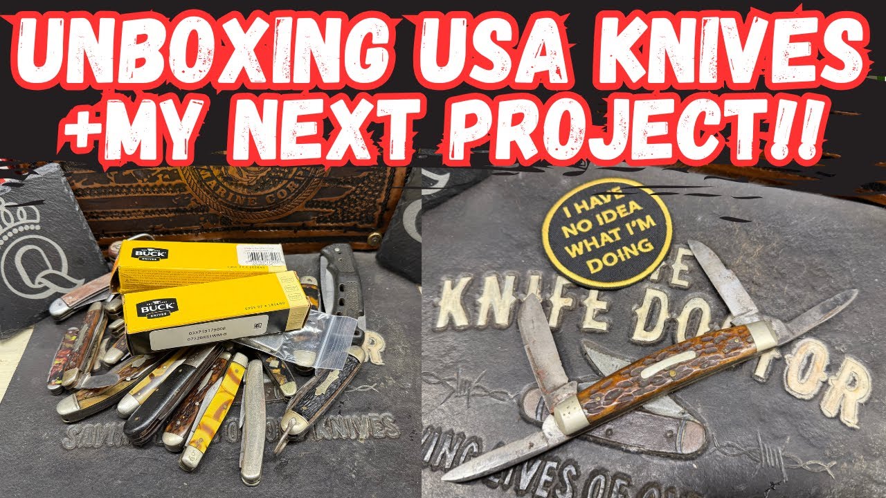Pocket Knife Unboxing - Massive Vintage Haul + Two USA Bucks for Charity Auction!