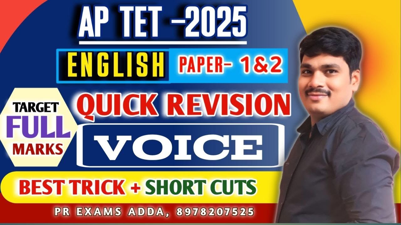 English Grammar Quick Revision for AP TET | Best Tricks & Easy Methods |Voice | live -38