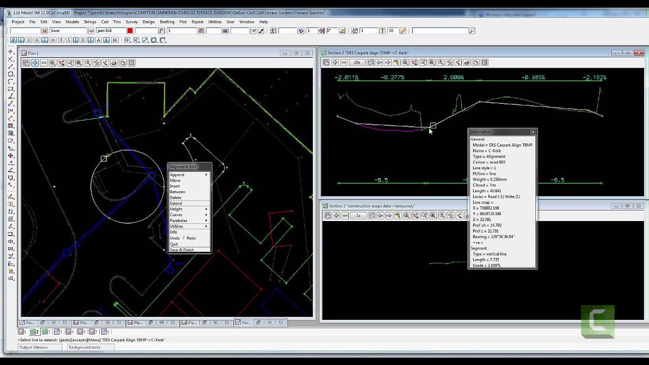 Design Carpark in 12d using Drape Command