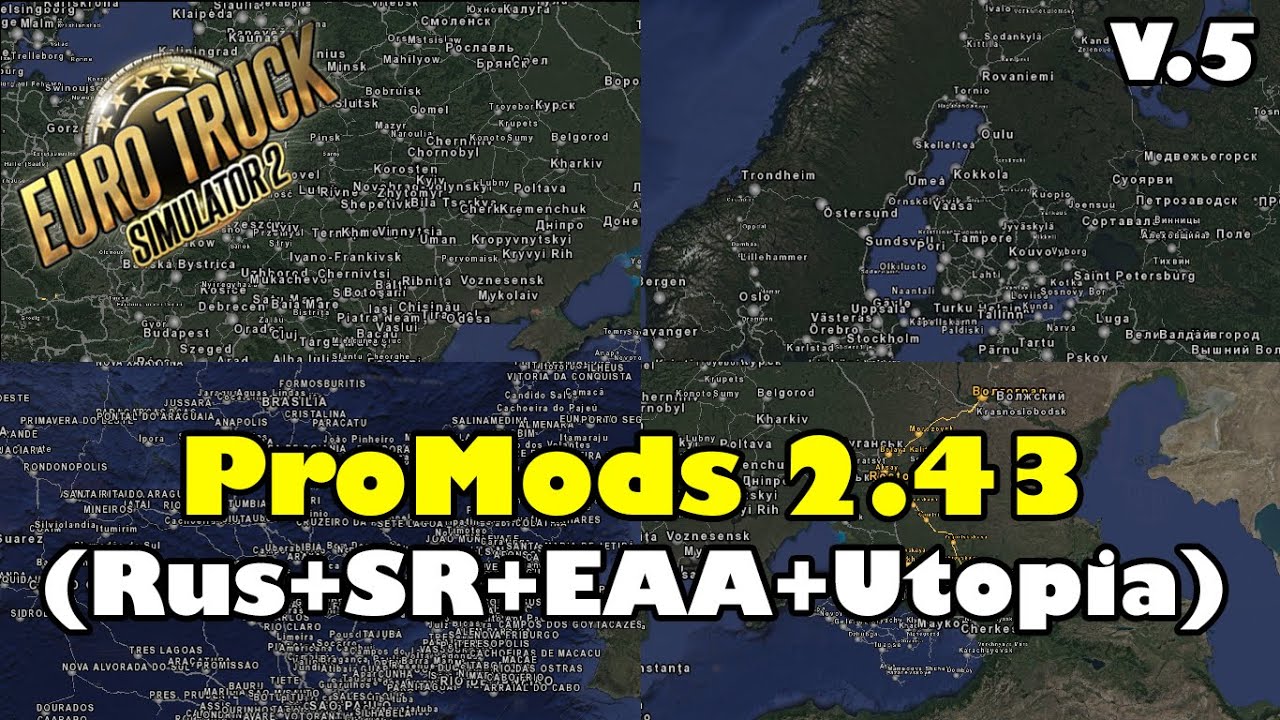 ETS2 1.36 :: ProMods 2.43 + RusMap 2.0 + EAA 5.3 + Southern Region 7.9 + Utopia 1.7