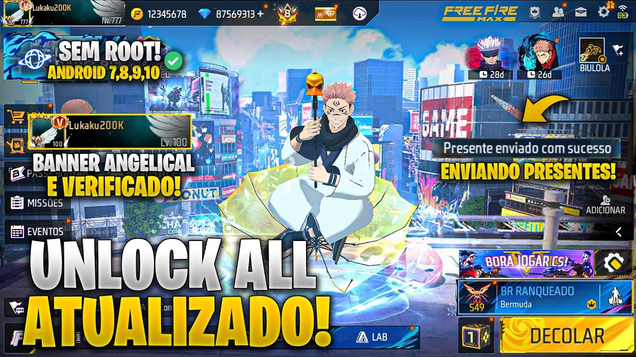 (NOVA ATUALIZA&Ccedil;&Atilde;O! 😱) COMO LIBERAR TODAS AS SKINS DO FREE FIRE GR&Aacute;TIS! UNLOCK ALL ANDROID ATUALIZADO