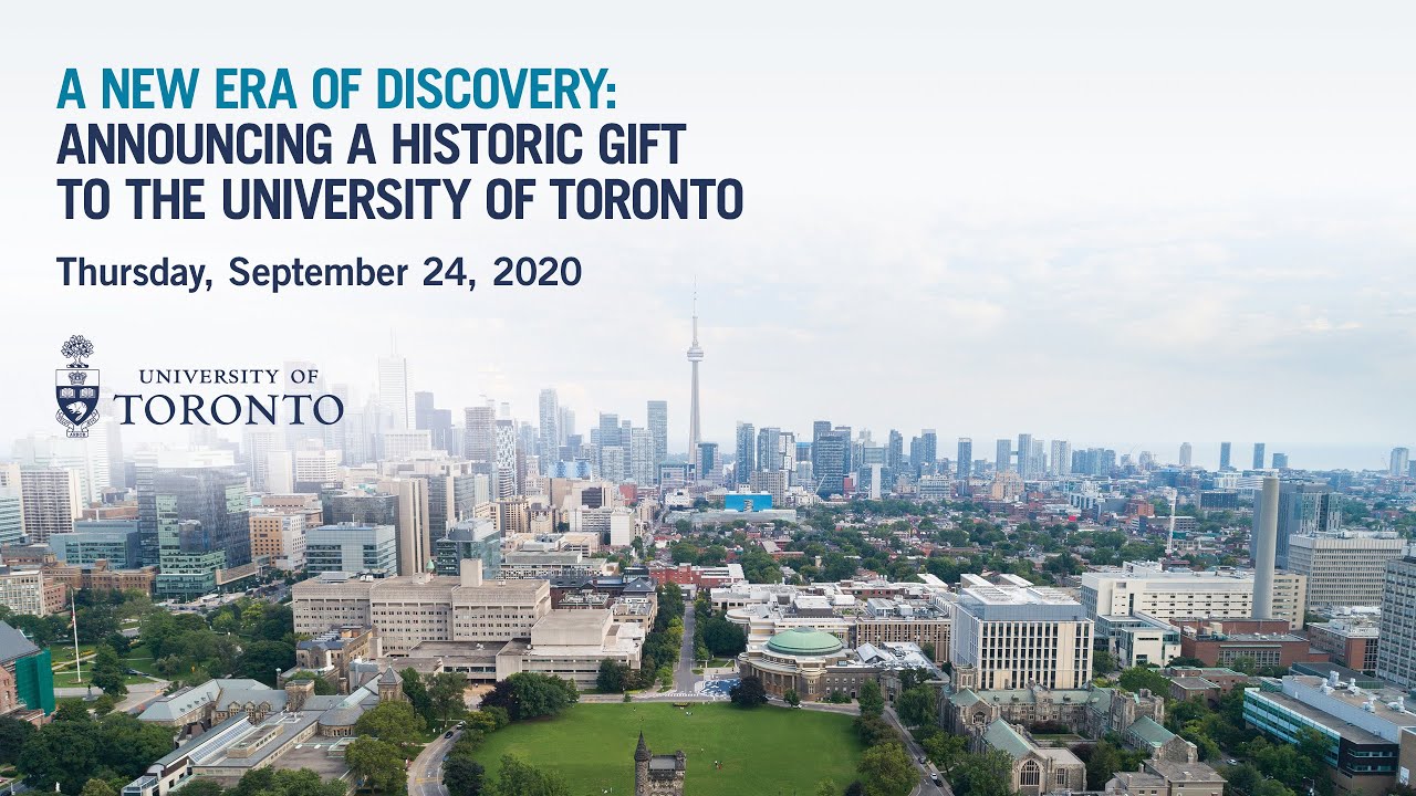 Announcing a historic gift to the University of Toronto