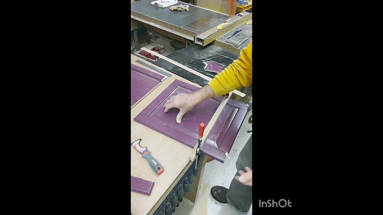 Resizing a cabinet door.