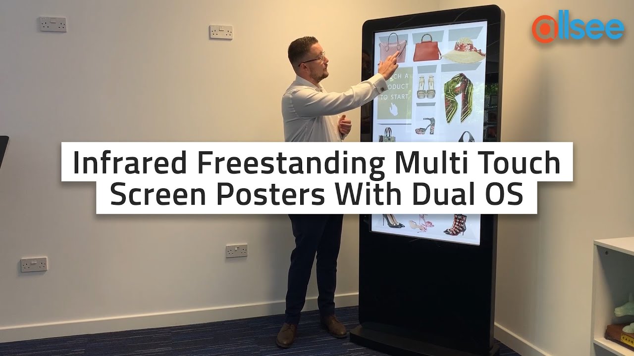 Infrared Freestanding Multi Touch Screen Posters with Dual OS