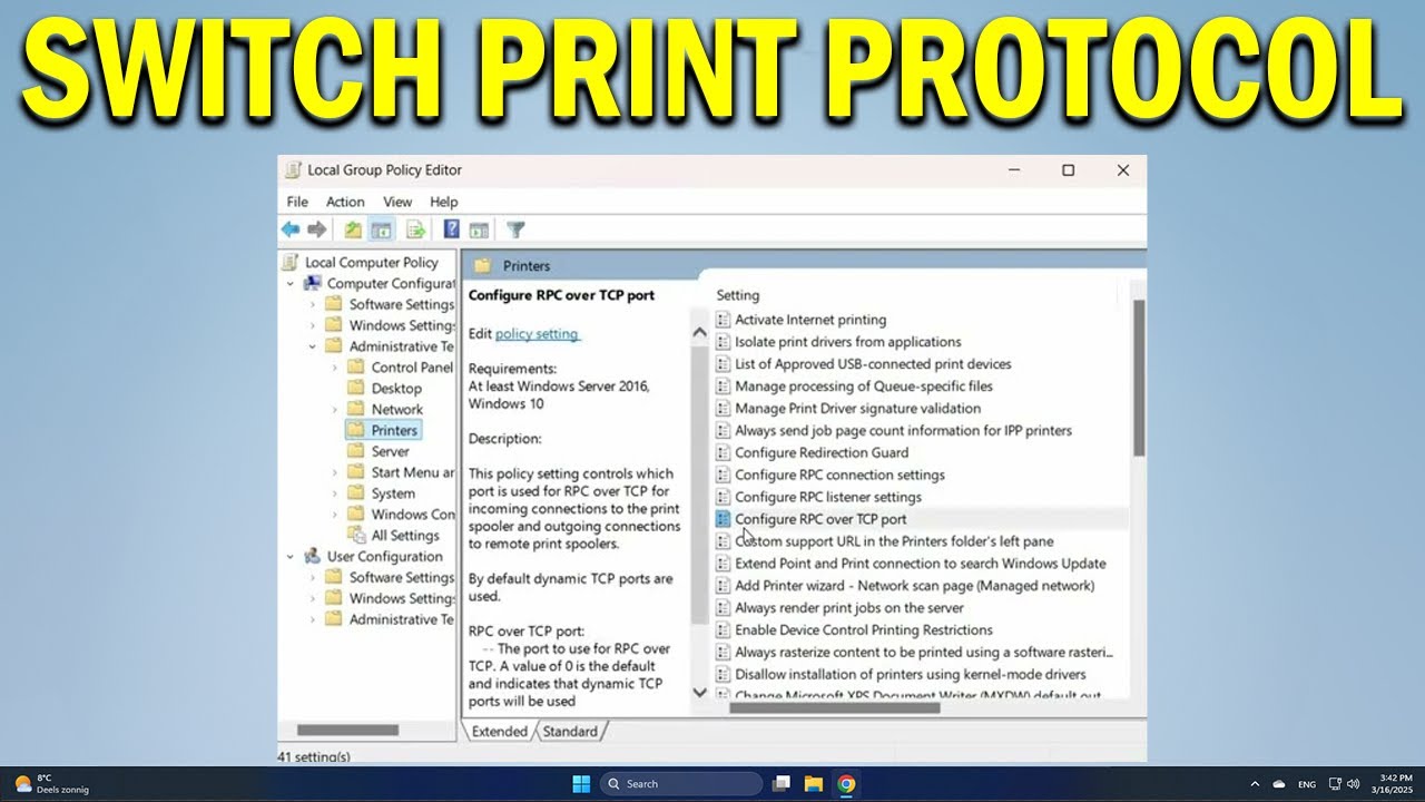 How To Switch Network Printing Between TCP and RPC in Windows 11 - Quick Fix