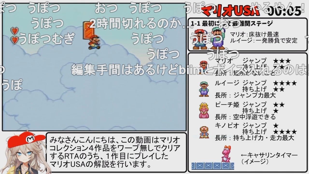(コメント付き)マリオUSA全ステージRTA解説