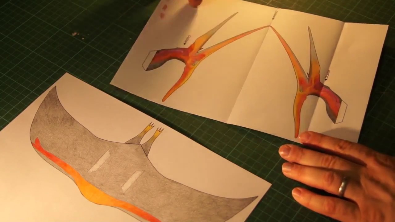 Cómo hacer libro Pop Up. 09. Pteranodon.