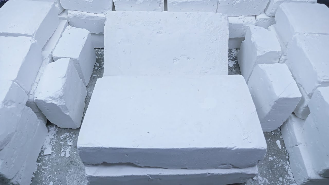 Slab & square Soft & fluffy+Powdery White gymchalk | oddly satisfying | ASMR 