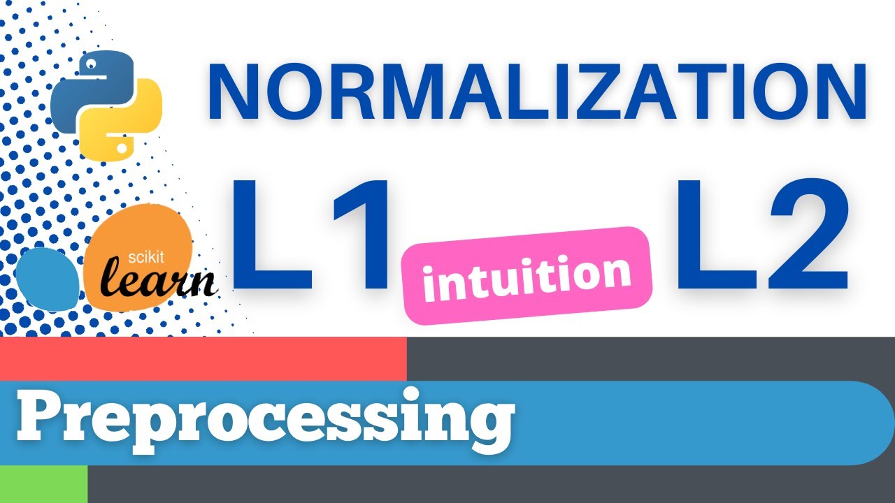 #13: Scikit-learn 10: Preprocessing 10: Intuition for Normalization - L1, L2