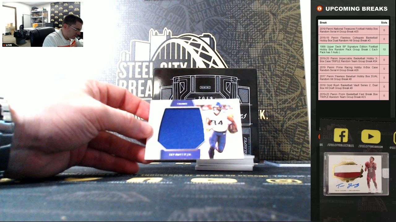 2019 Panini National Treasures Football Hobby Box Random Serial # Group Break #25
