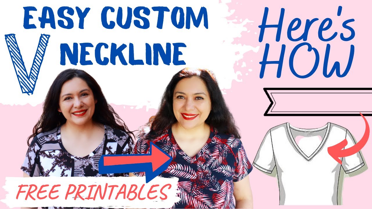 How to put a V NECKBAND on ANYTHING. The sky is the limit now! FREE V NECKBAND PATTERNS (Knits).