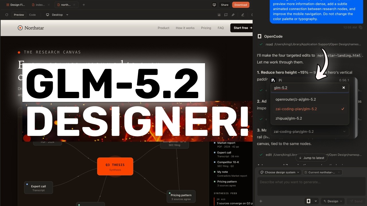 GLM-5.2 + OpenDesign: SOTA ДЕШЕВАЯ СИСТЕМА ДИЗАЙНА! ЭТО ПОТРЯСАЮЩЕ!