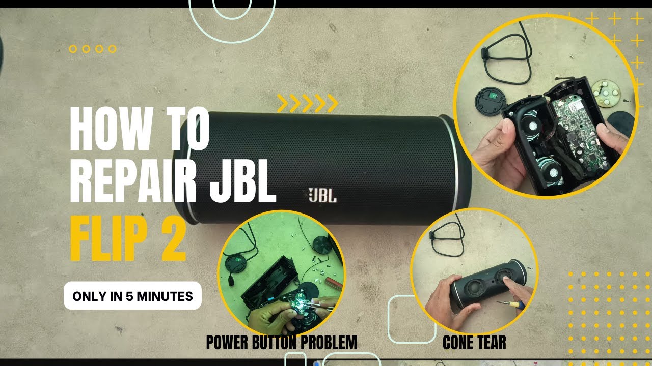 JBL Flip 2 Speaker Repair | Battery, Power Button & No Sound Problem Fixed || Gorey tecno