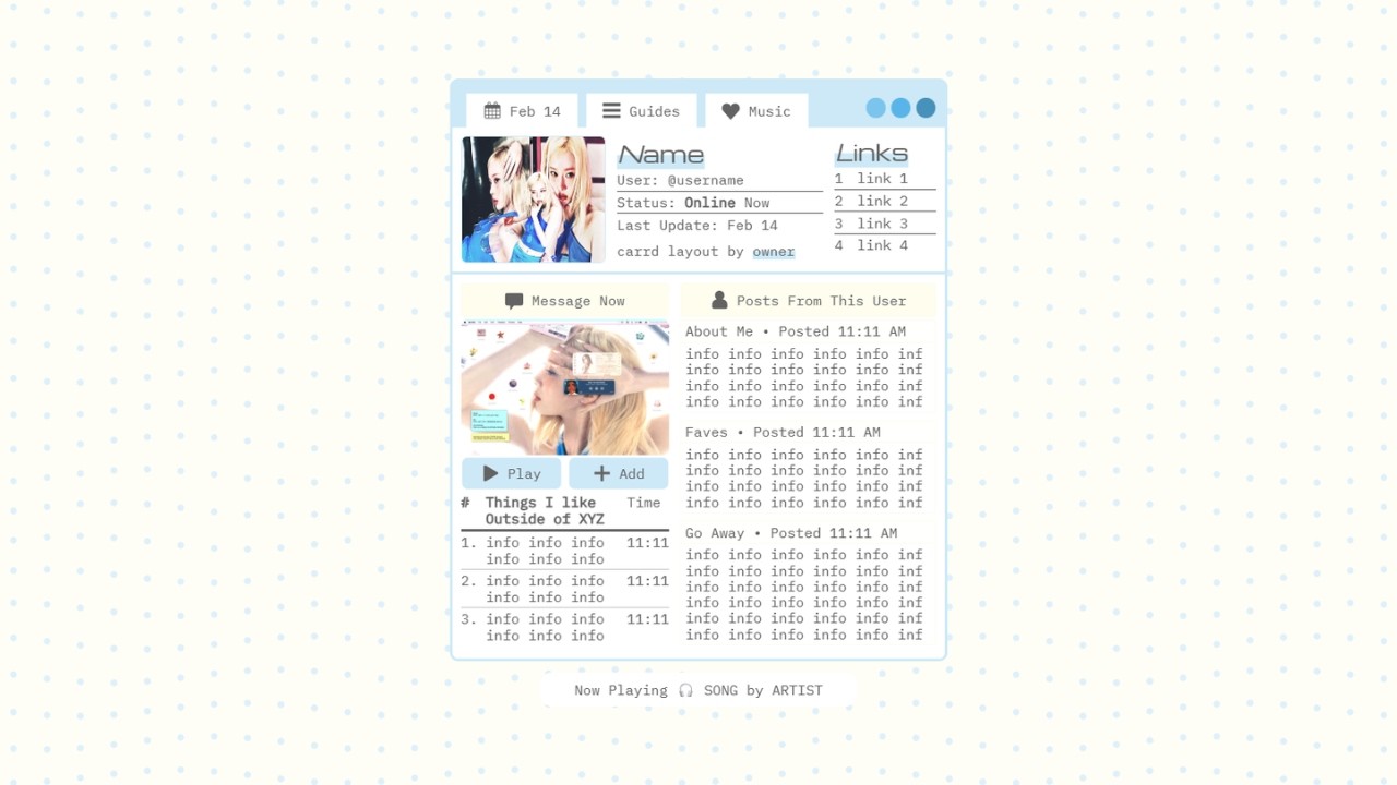 clean old social network carrd tutorial!