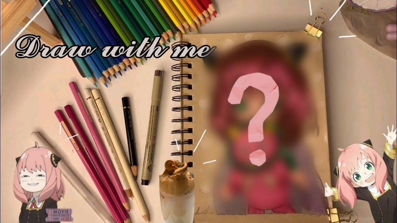 رسمت آنيا و لونتها بأسلوبي 🤍✨ ° النتيجة كيووتتت 😭💗✨