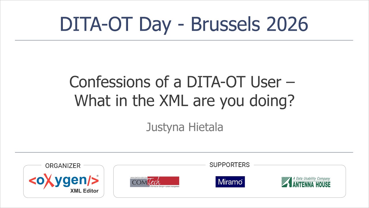 Признания пользователя DITA-OT – Что именно вы делаете в XML-файле?