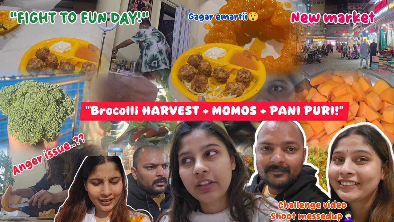 Morning Fight to Street Food Adventure & Poison Momos Challenge |  Couple Vlog #dailyvlog