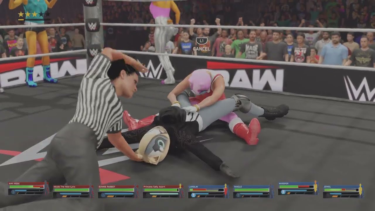 Archie Sonic Vs. IDW Sonic In An 8 CAW WOMEN'S Elimination Tag Team Match