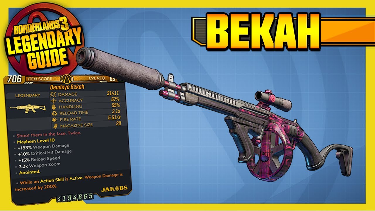 Borderlands 3 | BEKAH - BUFFED!!! | Legendary Item Guide
