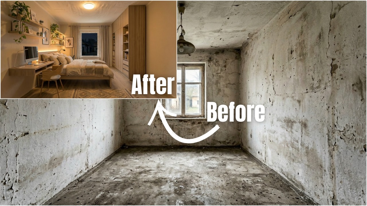 Watch This Empty Room Become a Beautiful Modern Bedroom 😱😍❤️