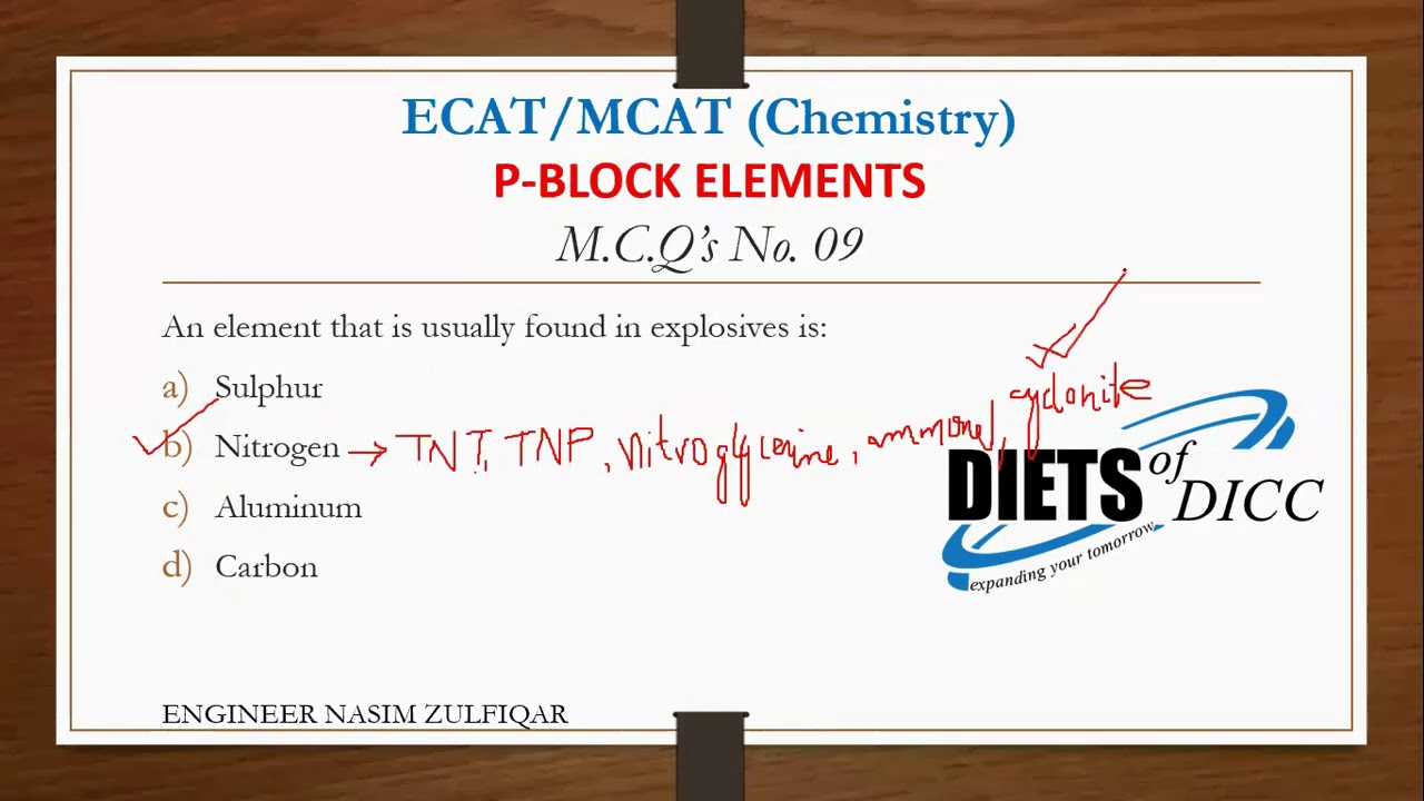 XII-Chemistry CH#4 P-BLOCK ELEMENTS M.C.Q's (Zoom lecture for ECAT/MCAT)