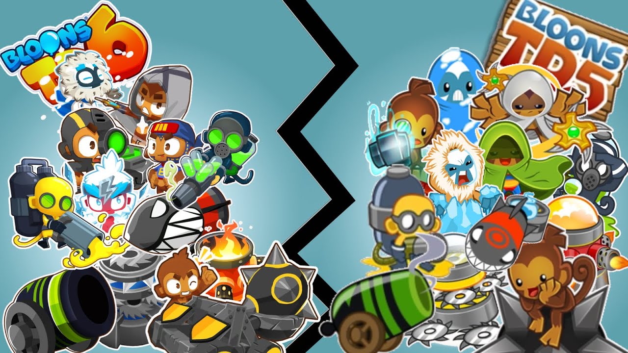BTD6 VS BTD5 Primary Towers