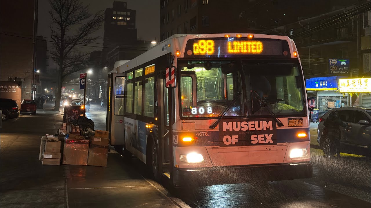 MTA New York City Bus Riding the Q98 LTD via Horace Harding Expressway (2009 Orion VII NG 4678)