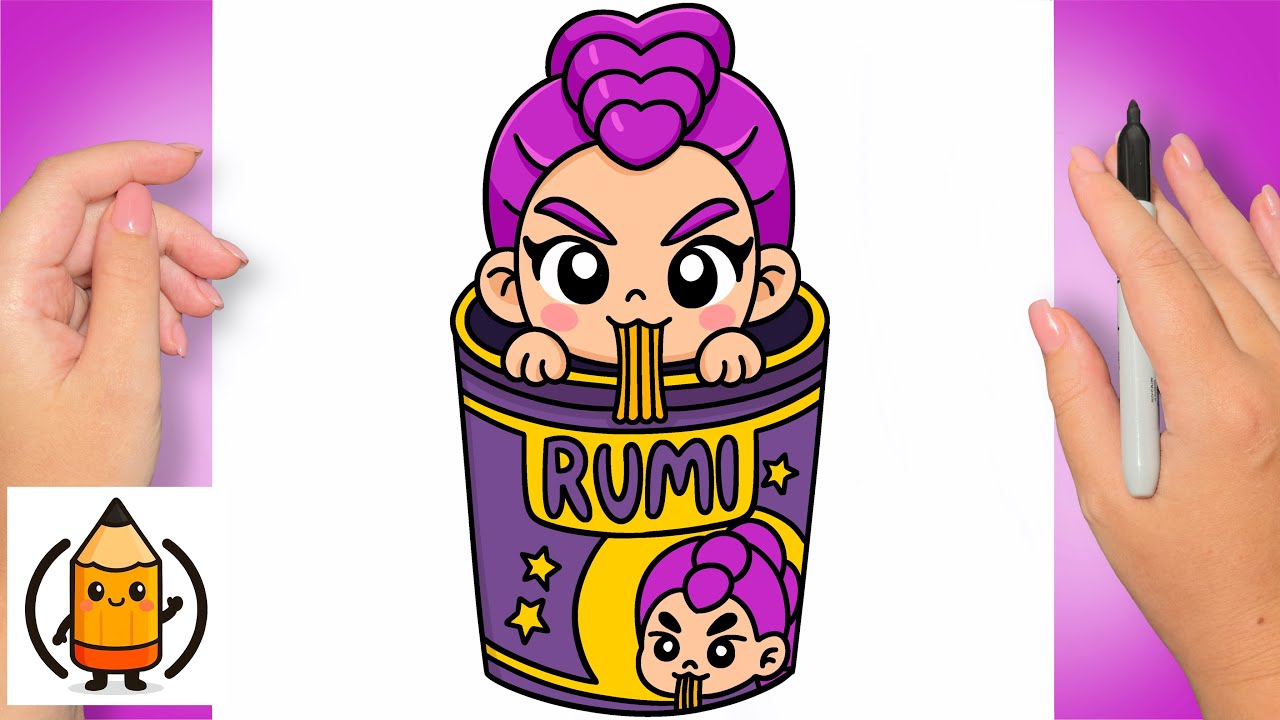 How To Draw Rumi Eating Ramyeon | K Pop Demon Hunters 