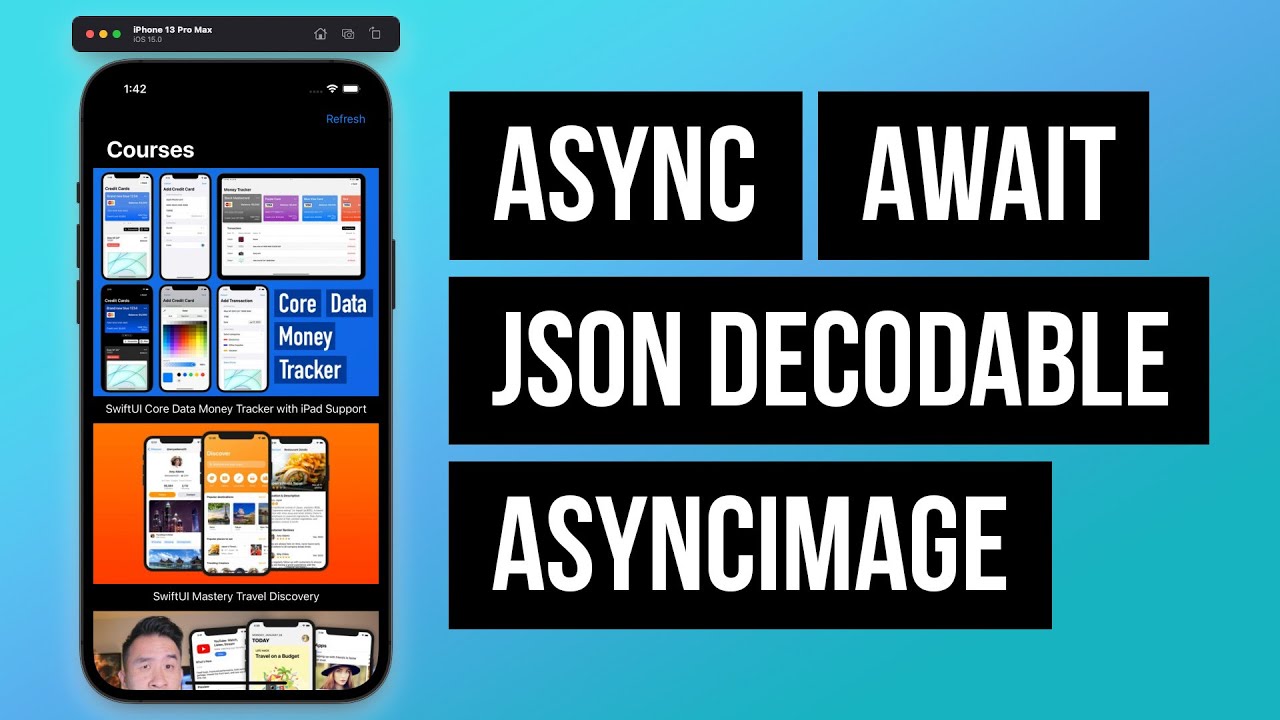 iOS 15 Async Await JSON Загрузка AsncImage Основные участники
